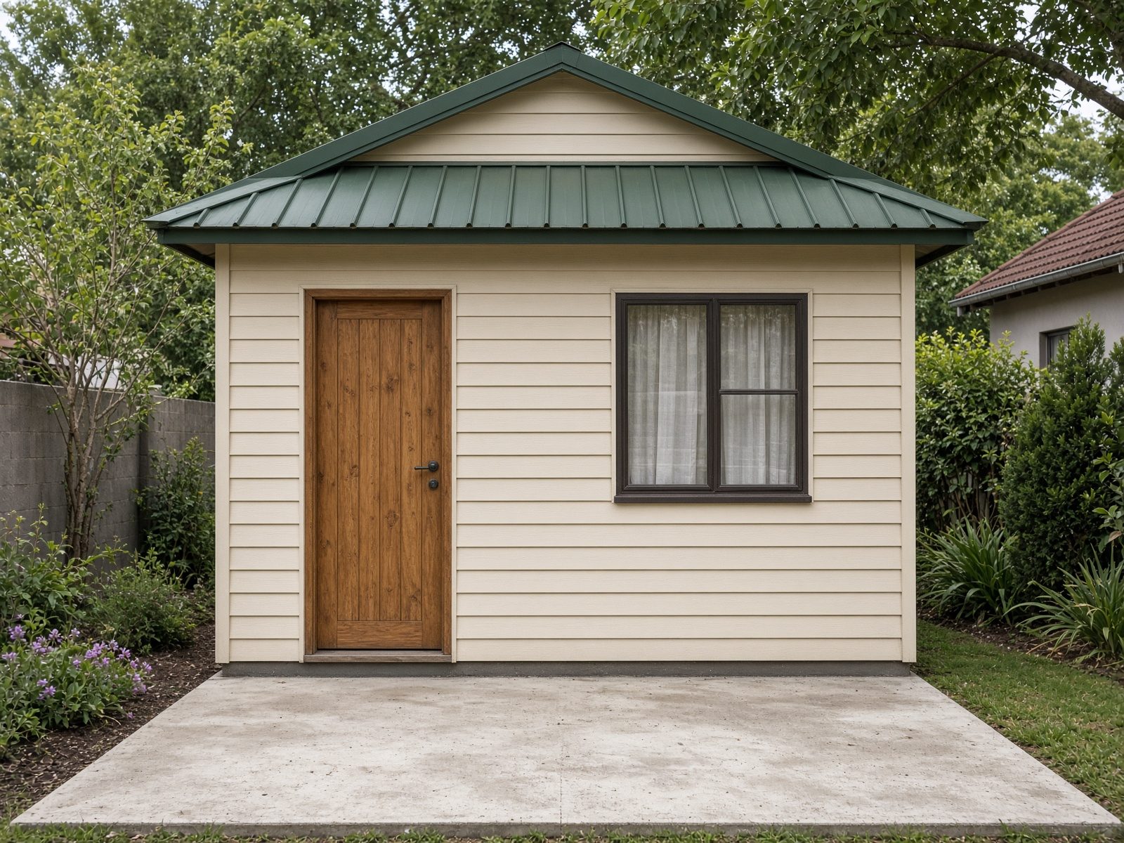 Single-room Nutec cottage on a concrete slab